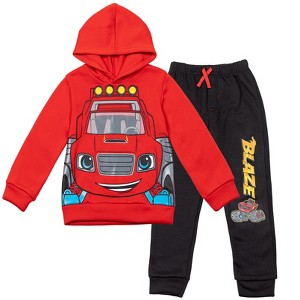 Blaze and the Monster Machines Toddler Boys Fleece Pullover Hoodie & Pants Set Red/Black  - 1 of 4