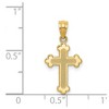 Black Bow Jewelry 14k Yellow Gold Textured & Polished Budded Cross Pendant - 4 of 4