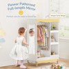 Arceso Kids Dress Up Storage with Flower Mirror, Pink Open Wardrobe & Costume Organizer for Bedroom and Playroom - 3 of 4