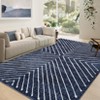 Washable Modern Stripe Area Rugs Contemporary Indoor Lightweight Low Pile Non Slip Carpet For Living Room Bedroom Soft Easy Care Floor Mat Home Decor - 4 of 4