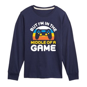 Boys' - Instant Message - But Im In The Middle Game Long Sleeve Graphic T-Shirt - 1 of 4
