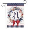 Briarwood Lane Everyday Garden Flag 12x18 For Outdoor American Wreath Monogram N Garden Flag Flags For Outside - 2 of 4