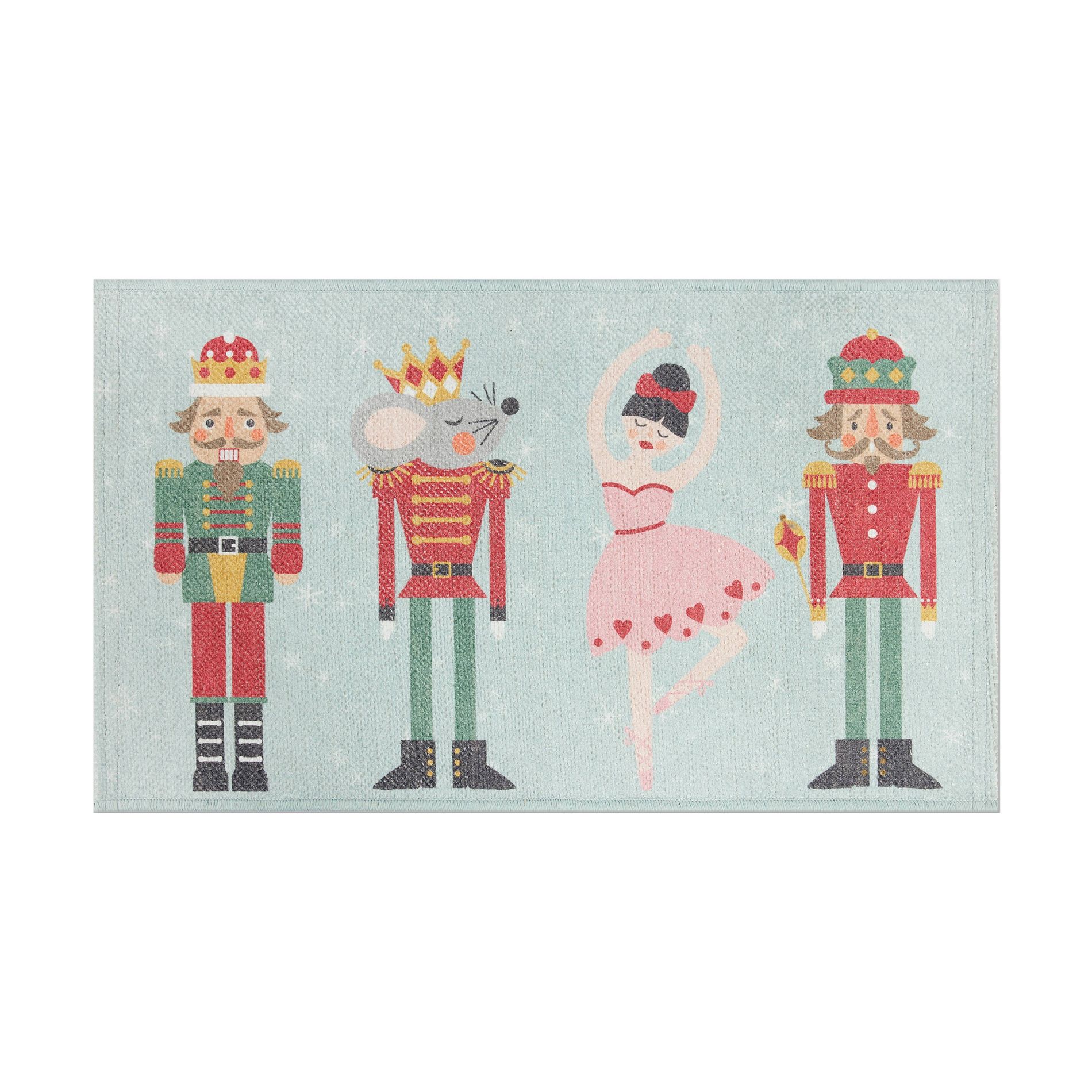 20"x34" Holiday Nutcrackers and Ballerina Scatter Rug Pink