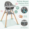 Yinvani 6 in 1 Convertible Highchair with Safety Harness and Removable Tray - 2 of 4