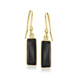 Ross-Simons Onyx Drop Earrings in 18kt Gold Over Sterling - 1 of 3