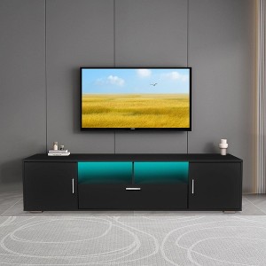 63 Inch TV Stand with Drawers,Modern Entertainment Center for TVs Up to 75’’,TV Console Cabinet for Living Room Bedroom and Office Black - 1 of 4