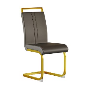 Lyngins Modern Dining Chairs,Upholstered Kitchen Chairs with C-shaped Tube Plating Metal Legs,PU Chairs for Dining Room - 1 of 4
