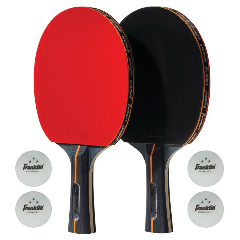 Franklin Sports 2 Player Table Tennis Paddle Set - 4 with Three Star Ping Pong Balls, 1 of 4
