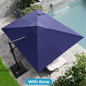 Crestlive Products 9x10.5FT Cantilever Umbrella UV30+ Outdoor 360 Degree Rotation Offset Umbrella 6 Heights Adjustable with Base - 1 of 4