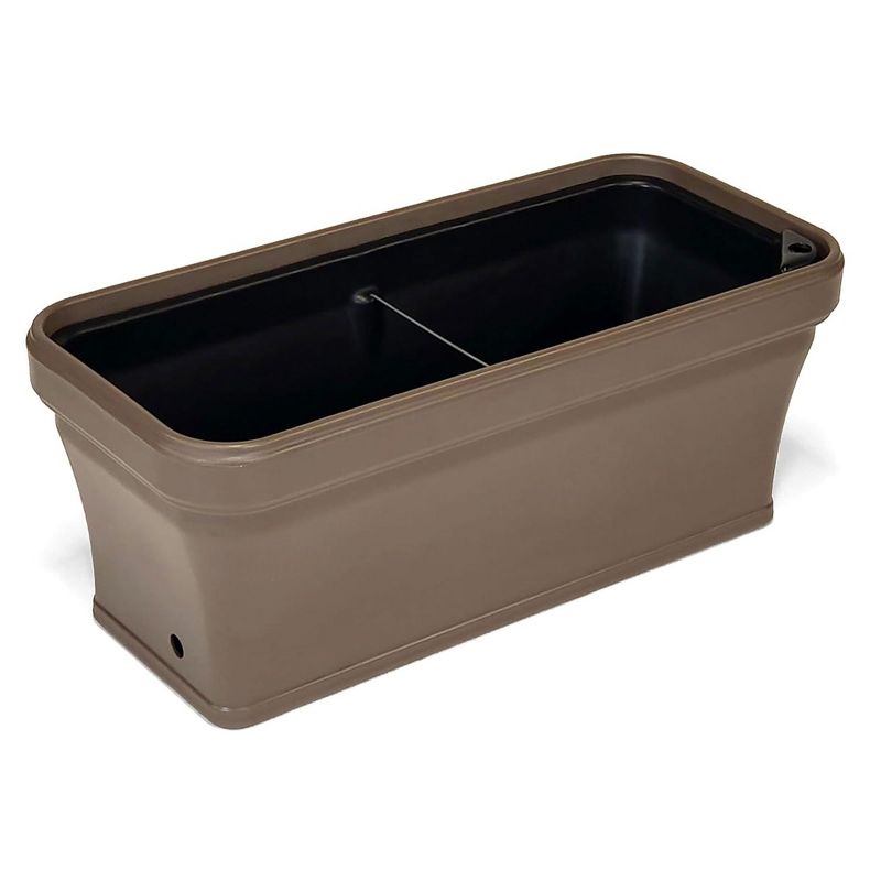 FCMP 32 Inch Outdoor Long and Deep Self Watering Vegetable Planter Box with Fill Port and Double Walled Insulation for Outdoor Use, Cappuccino, 2 of 7