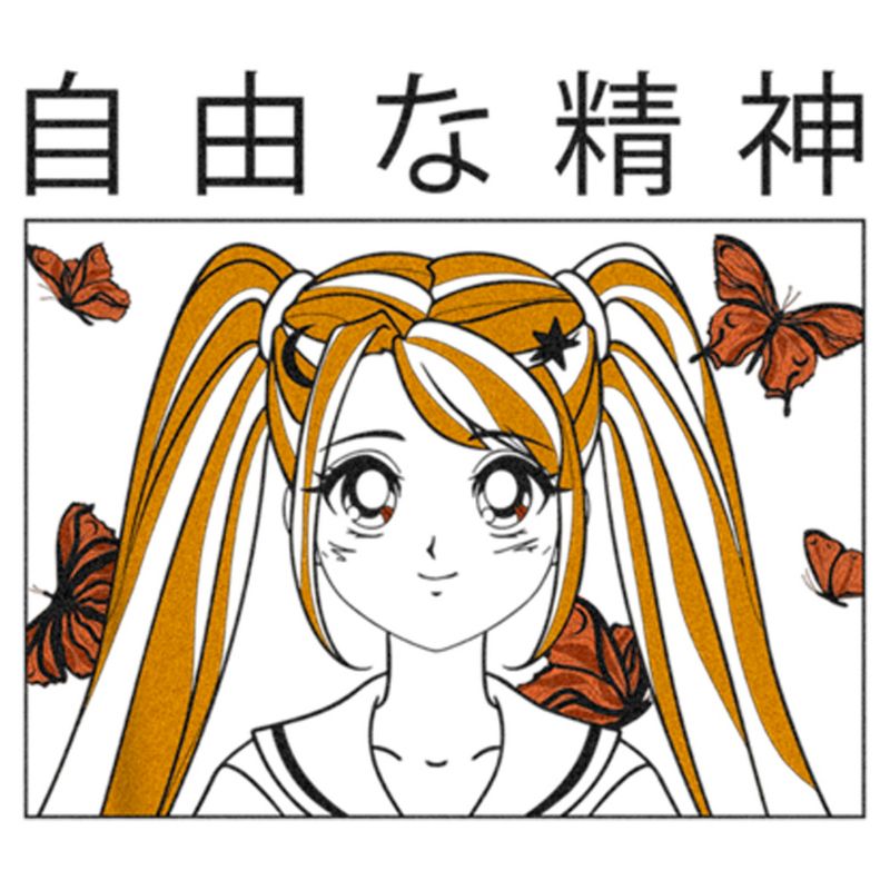 Women's Lost Gods Butterfly Anime Girl Scoop Neck, 2 of 5