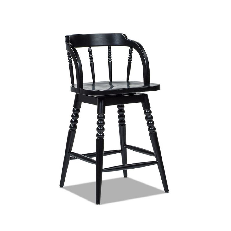 Jennifer Taylor Home Breda 25.5" Turned Bubble Spindle Low-Back Wood Counter Stool, Black, 5 of 11
