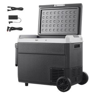 VEVOR 12 Volt Car Refrigerator, 63.4QT/60L Car Fridge, Portable Electric Cooler with Wheels and Handle, -4℉~68℉, Black - 1 of 4