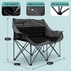 SereneLife Portable Folding Double Camping Loveseat Chair with Wine Glass Holders – Ideal for Beach or Outdoor Use (Black) - 2 of 4