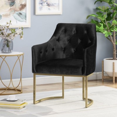 Modern Velvet Accent Chair, Button Tufted Diamond Decoration Single Sofa, Comfy Bedroom Armchairs For Living Room Reception Room