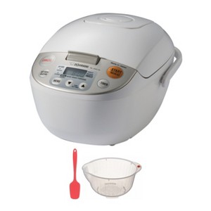 Zojirushi NL-AAC10 Micom Rice Cooker and Warmer with Rice Washing Bowl Bundle - 1 of 4
