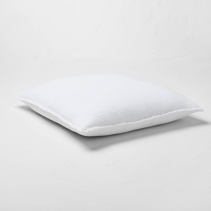 Euro 26''x26'' Textured Chambray Cotton Decorative Throw Pillow - Casaluna™, 3 of 11