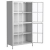 DOMETOUR Metal Storage Cabinet Glass Door Cabinet, With Adjustable Shelves for Home Office - 2 of 4