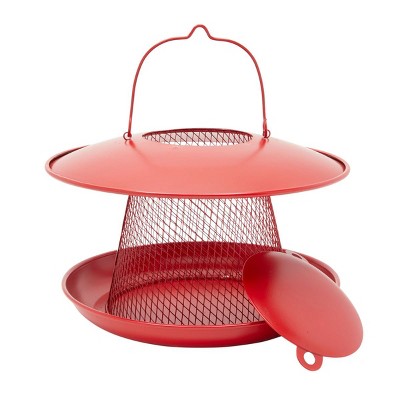 Farmlyn Creek Red Hanging Bird Feeder Hopper for Outdoors, 11 x 8.7 in