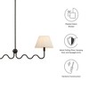 Modway Wave Squiggle Pendant Light - 2-Light Contemporary Ceiling Fixture in Black with Playful Curved Design - 4 of 4
