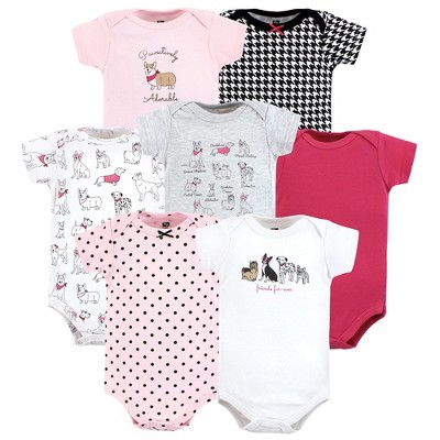 Image of Hudson Baby Infant Girl Cotton Bodysuits, Girl Dogs, 0-3 Months
