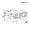 5-Piece Patio Dining Set, PE Rattan Woven Backrest Chairs with Plastic Wood Top Table, Chair with Iron Frame and Foam Cushions–Cuddlewood - 3 of 4