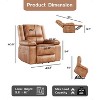 Spacious Oversized Electric Power Lift Recliner - Faux PU Leather with Heat & Massage, Adjustable Reclining Design, Ideal for Elderly - 3 of 4