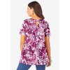 Roaman's Women's Plus Size Swing Ultimate Tee With Keyhole Back - 3 of 4