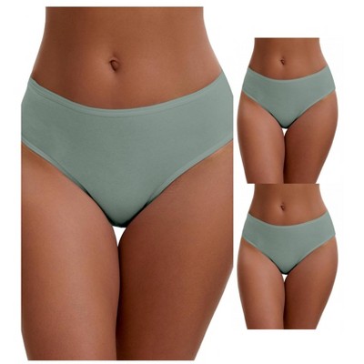 INSPIRE CHIC Plus Size for Women's Cotton Mid-Waisted Briefs Full Coverage Comfortable Underwear 3 Packs