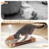 Sandinrayli Cat Scratcher Lounge Bed, Reversible 2-in-1 Cardboard Scratching Board, Durable Curved Cat Scratch Pad, natural wood - 4 of 4