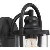 John Timberland Rustic Farmhouse Outdoor Wall Light Fixtures Set of 2 Black 10 1/4" Clear Glass for Exterior Barn Deck House Porch Yard Patio Outside - image 3 of 4