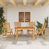 vidaXL Garden Dining Set Natural Brown Solid Acacia wood Medium Foldable - 43.3" x 43.3" x 29.5" 4 - 2 of 4