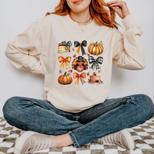 Simply Sage Market Turkey Coquette Garment Dyed Long Sleeve - S - Ivory - 1 of 4