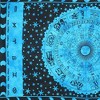 HomeRoots 80" X 56" Black And Blue Cotton Hanging Tapestry - 4 of 4