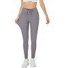 Clearlove Women's High-Waisted Lace-Up Ribbed Leggings Pants - 2 of 4