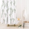 Camilla Foss Cactus Only Shower Curtain White - Deny Designs: 74" Length, Microfiber, Easy Care, Ring Top - image 2 of 3