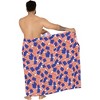 LA LEELA Men's Patriotic 4th of July American Flag Summer Sarong Swim Trunk Long Beach Pareo Wrap One Size Cherry Allover US Flag - 2 of 4