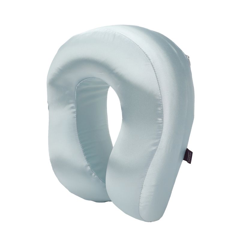 Adult Ice Blue Poly Satin Neck Pillow and Eye Mask Set, 5 of 6