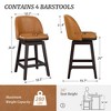 Arceso Swivel Bar Stools, 26 Inch  Bar Stools with Back, Solid Wood Legs with footrest, Retro Nailhead Trim Barstools for Kitchen Island - 2 of 4