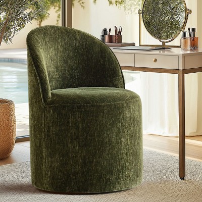 Comfy Accent Chair Armless Chenille Upholstered Accent Chair​ with Castors Rolling Accent Chair Living Room -Tanpinhause