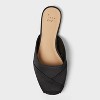 Women's Trina Satin Peep Toe Mule Flats - A New Day™ Black - 3 of 4