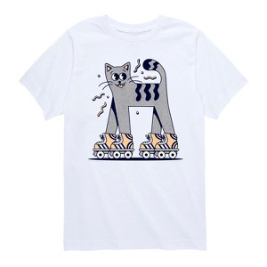 Boys' - Instant Message - Retro Cat Roll Skating Short Sleeve Graphic T-Shirt - 1 of 4