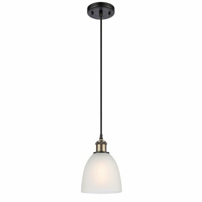 Castile - 1 Light Cord Hung Mini Pendant In Industrial Style-9 Inches Tall and 6 Inches Wide