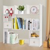 YIYIBYUS Desktop Organizer, Office Storage Rack with 2 Drawers, White - 3 of 4