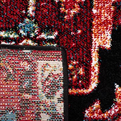 Elegant Square Blue Synthetic Hand-Knotted Area Rug 6'7" x 6'7"