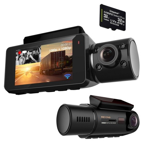 Rexing V3 Bundle Dual Camera Front and Inside Cabin Full HD 1080p with WiFi and Built-in GPS