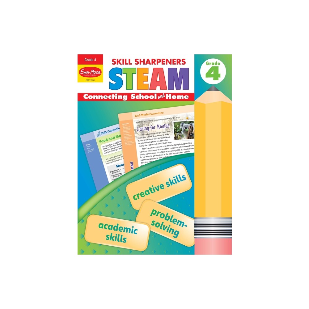 Skill Sharpeners: Steam, Grade 4 Workbook - by Evan-Moor Educational Publishers (Paperback)