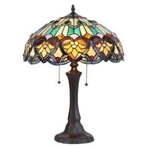 Chloe Lighting Kendall Tiffany-style 2 Light Victorian Table Lamp 16" Shade - 1 of 2