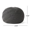 Bean Bag Ottoman Modern Knitted Accent with Eco-Friendly Yarn for Living Room 20in-3irtyhousy - 4 of 4