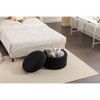 NicBex Round Boucle Fabric Storage Ottoman Bench,Upholstered Storage Ottoman with Wooden Shelving,Modern Storage Bench for Living Room,Bedroom,Black - 4 of 4